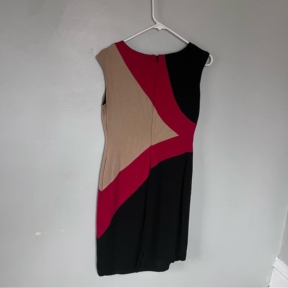 Alfani Colorblock Sleeveless Shift Knee Length Dress Black Red XS Small 2 - Picture 5 of 9